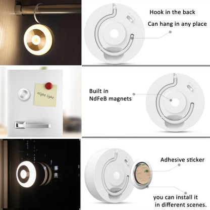 LED Motion Sensor Light With Hidden Hook Adhesive Pads and Magnet(Warm Light) - Sensor LED Lights by buy2fix | Online Shopping UK | buy2fix