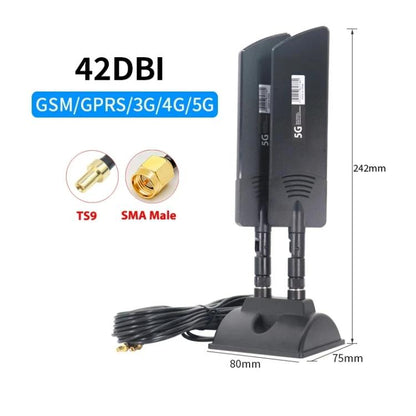 42dbi 5G Router External Antenna Outdoor Long Range WiFi Signal Coverage Booster, Spec: TS9 White - SMA/RP-SMA Antenna by buy2fix | Online Shopping UK | buy2fix