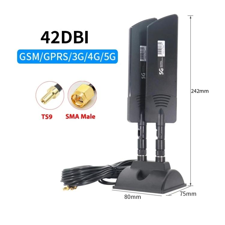 42dbi 5G Router External Antenna Outdoor Long Range WiFi Signal Coverage Booster, Spec: SMA Male Black - SMA/RP-SMA Antenna by buy2fix | Online Shopping UK | buy2fix