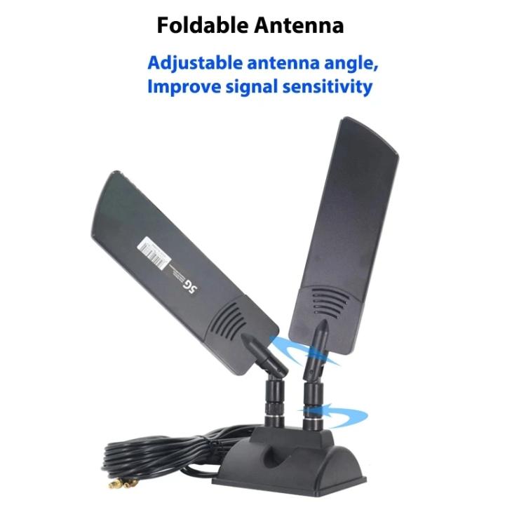 42dbi 5G Router External Antenna Outdoor Long Range WiFi Signal Coverage Booster, Spec: SMA Male Black - SMA/RP-SMA Antenna by buy2fix | Online Shopping UK | buy2fix