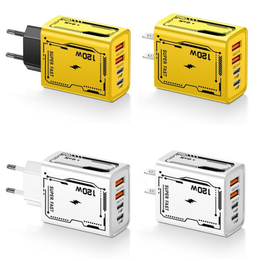 2A 2 USB+2 PD Type-C Multi-Port Mobile Phone Charger(EU Plug White) - USB Charger by buy2fix | Online Shopping UK | buy2fix