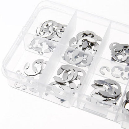 120pcs / Box M1.5-M10 304 Stainless Steel E-Type Open Retaining Ring Kit - Engine Fittings by buy2fix | Online Shopping UK | buy2fix