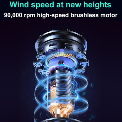90000RPM 41m/s Mini Brushless Motor Turbo Jet Fan With Magnetic Suction Nozzle(Black) - Car washing supplies by buy2fix | Online Shopping UK | buy2fix