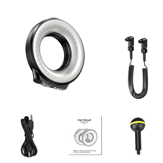 Sea Frogs SL-108 40m/130FT Underwater Photography Macro Ring Light(Black) -  by Sea Frogs | Online Shopping UK | buy2fix