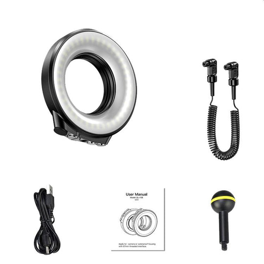 Sea Frogs SL-108 40m/130FT Underwater Photography Macro Ring Light(Black)