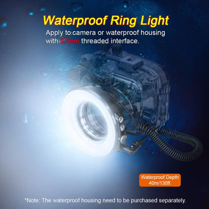Sea Frogs SL-108 40m/130FT Underwater Photography Macro Ring Light(Black) -  by Sea Frogs | Online Shopping UK | buy2fix