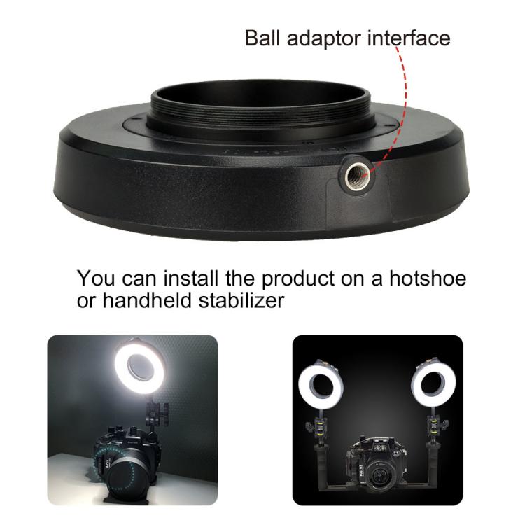 Sea Frogs SL-108 40m/130FT Underwater Photography Macro Ring Light(Black) -  by Sea Frogs | Online Shopping UK | buy2fix