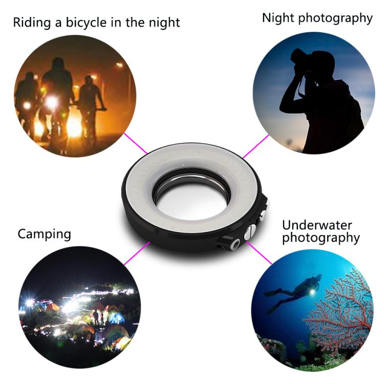Sea Frogs SL-108 40m/130FT Underwater Photography Macro Ring Light(Black) -  by Sea Frogs | Online Shopping UK | buy2fix