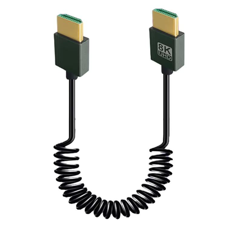 8K 60HZ HDMI 2.1 Spring Cable 0.5m Length, Spec: Straight Head - Cable by buy2fix | Online Shopping UK | buy2fix