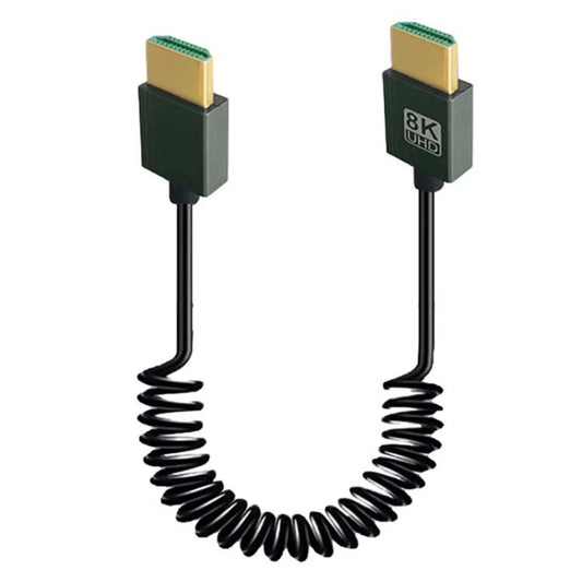 8K 60HZ HDMI 2.1 Spring Cable 0.5m Length, Spec: Straight Head - Cable by buy2fix | Online Shopping UK | buy2fix