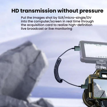 8K 60HZ HDMI 2.1 Spring Cable 0.5m Length, Spec: Mini HDMI Positive Bend - Cable by buy2fix | Online Shopping UK | buy2fix