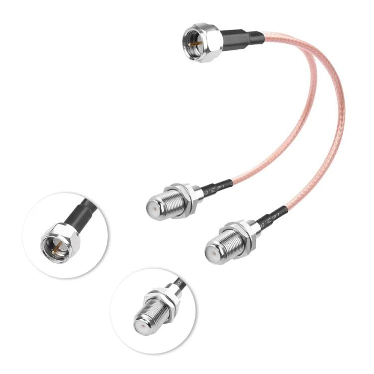 50cm F-Splitter Coaxial RF Cable F Male To Dual Female Splitter - Connectors by buy2fix | Online Shopping UK | buy2fix