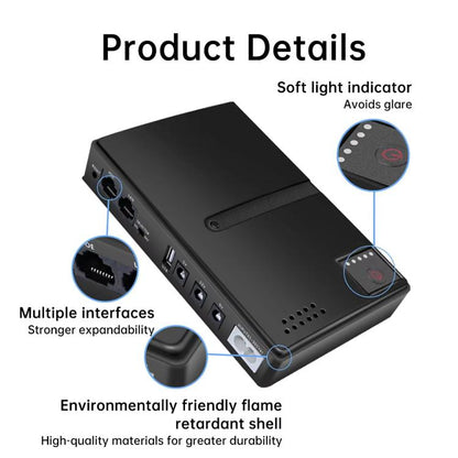Uninterruptible Power Supply with DC Output 5V/9V/12V for Router, Modem, Security Camera, Mobile Phone EU Plug - Battery Storage Box by buy2fix | Online Shopping UK | buy2fix