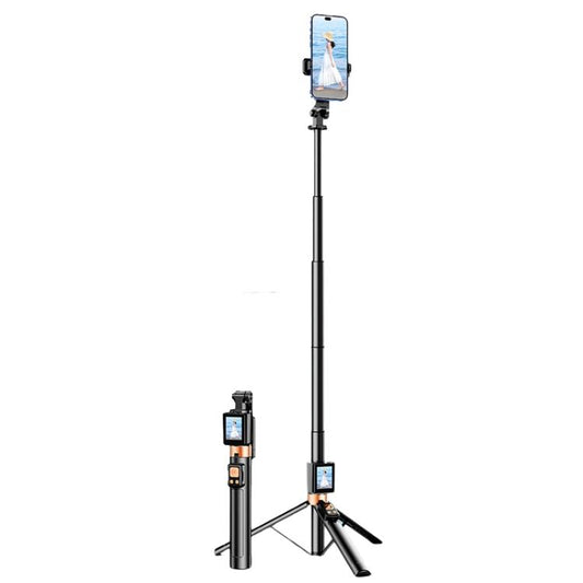 Mobile Phone Screen Mirroring Selfie Stick Real-time Display Mobile Phone Rear Photo Live Tripod Stand(Black) - Selfie Sticks by buy2fix | Online Shopping UK | buy2fix