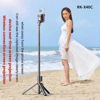 Mobile Phone Screen Mirroring Selfie Stick Real-time Display Mobile Phone Rear Photo Live Tripod Stand(Black) - Selfie Sticks by buy2fix | Online Shopping UK | buy2fix