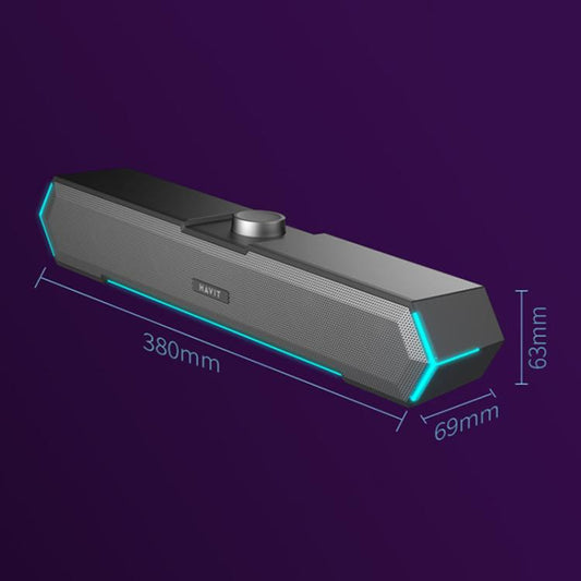 Havit M19 RGB Lighting Effect Desktop Computer Wired Speaker, Color: Bluetooth Microphone Version -  by Havit | Online Shopping UK | buy2fix
