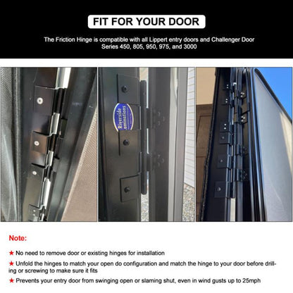 Caravan Door Hinges For Fifth Wheels Travel Trailers and Motorhomes(Black) - Others by buy2fix | Online Shopping UK | buy2fix