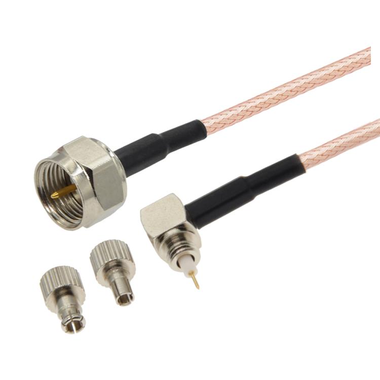 10cm F Male Straight To Dual TS9 / CRC9 Male Degree Coaxial RF Cable RG316 Jumper Cable - Connectors by buy2fix | Online Shopping UK | buy2fix