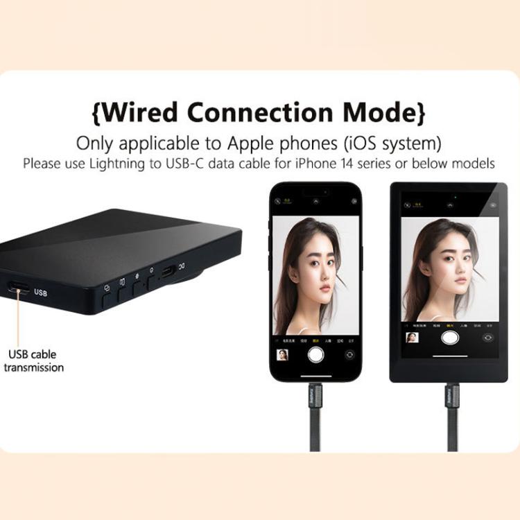 Mobile Phone Selfie Wireless Same Screen Player Smartphone Magnetic Rear Selfie Monitor Screen(Black) - Others Accessories by buy2fix | Online Shopping UK | buy2fix