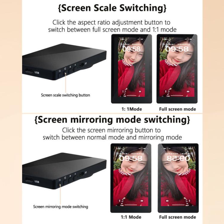 Mobile Phone Selfie Wireless Same Screen Player Smartphone Magnetic Rear Selfie Monitor Screen(Black) - Others Accessories by buy2fix | Online Shopping UK | buy2fix