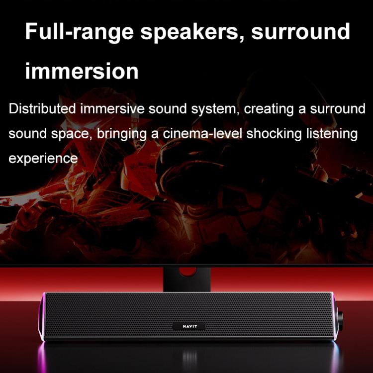 Havit M15 RGB Lighting Effect Dual Speaker Stereo Desktop Computer Wired Speaker(Black) -  by Havit | Online Shopping UK | buy2fix