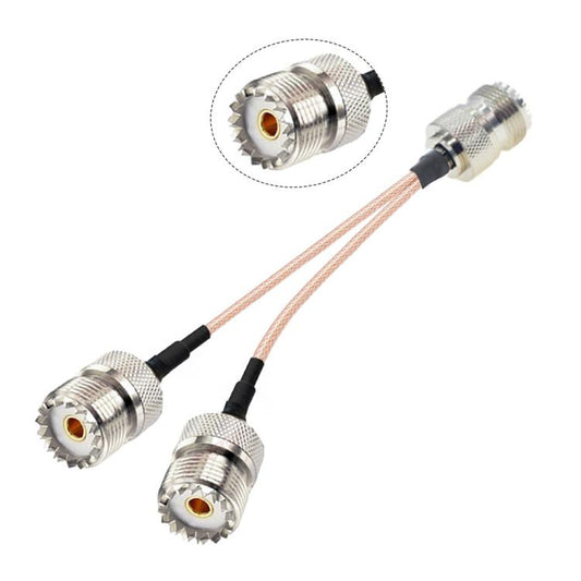 30cm UHF Female To 2 Female 1 In 2 Adapter Y Type PL-259 To SO239 RG316 Coaxial Feedthroughs - Connectors by buy2fix | Online Shopping UK | buy2fix