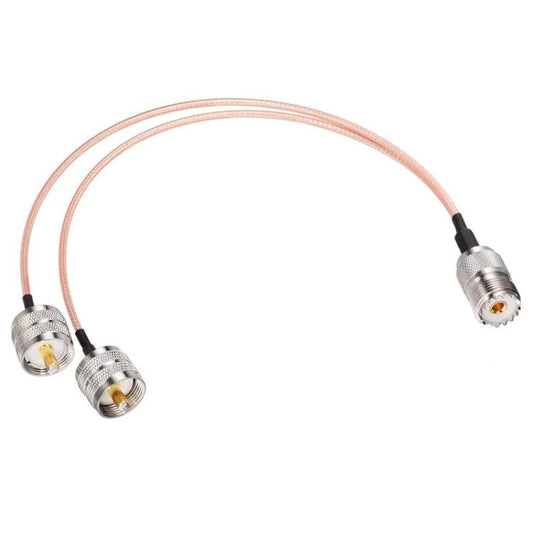 20cm UHF Female To 2 UHF Male 1 In 2 Cable SO239 To PL259Y Adapter Cable - Connectors by buy2fix | Online Shopping UK | buy2fix