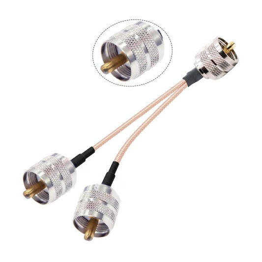 15cm UHF Male To Dual UHF Male Split 1 In 2 Cable SO239 To PL259Y RG316 Adapter Cable - Connectors by buy2fix | Online Shopping UK | buy2fix
