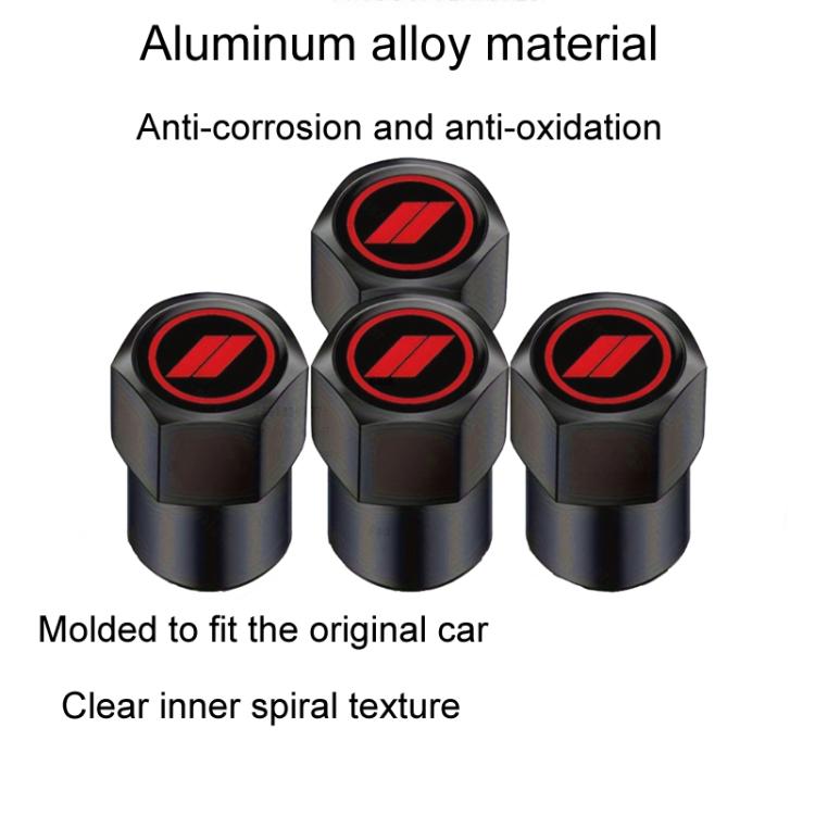 2 Sets Car Modification Aluminum Tire Valve Caps, Style: Blue Logo - Tire Valve Caps by buy2fix | Online Shopping UK | buy2fix