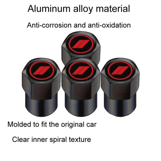 2 Sets Car Modification Aluminum Tire Valve Caps, Style: Blue Logo - Tire Valve Caps by buy2fix | Online Shopping UK | buy2fix