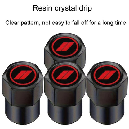 2 Sets Car Modification Aluminum Tire Valve Caps, Style: Red Logo - Tire Valve Caps by buy2fix | Online Shopping UK | buy2fix