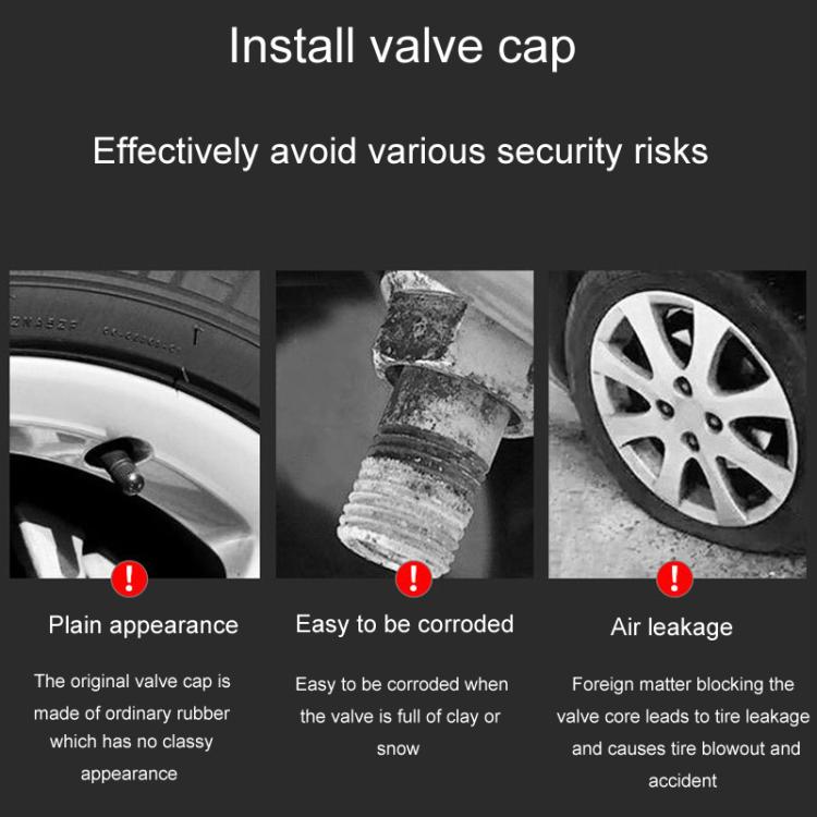 2 Sets Car Modification Aluminum Tire Valve Caps, Style: Blue Logo - Tire Valve Caps by buy2fix | Online Shopping UK | buy2fix