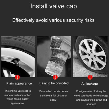 2 Sets Car Modification Aluminum Tire Valve Caps, Style: Blue Logo - Tire Valve Caps by buy2fix | Online Shopping UK | buy2fix