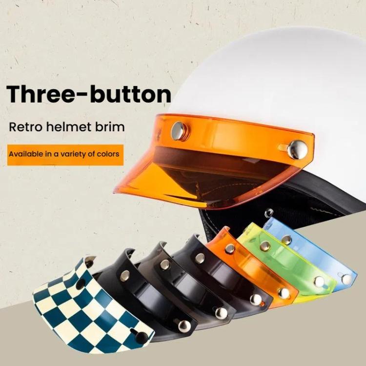 Motorcycle Helmet Brim Retro 3-Button Helmet Visor Sunshade Protection Half Helmet Hat Brim(Light Tea) - Helmets by buy2fix | Online Shopping UK | buy2fix