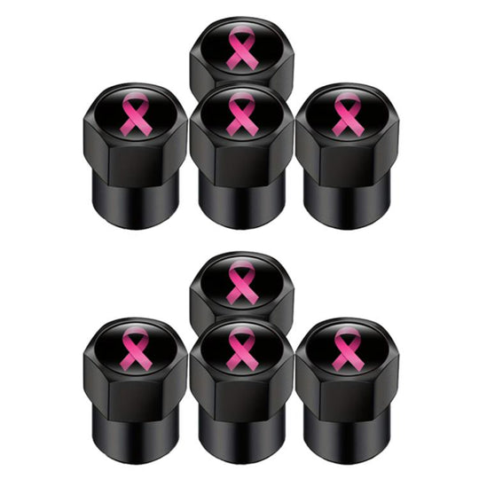 2 Sets Car Modification Aluminum Tire Valve Caps, Style: Colorful Ribbon