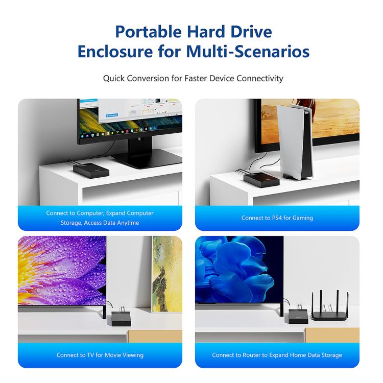 Blueendless MR35TC 3.5-inch USB3.0 2.5/3.5-inch SATA Mobile Hard Disk Box(Type-C UK Plug) - External Solid State Drives by Blueendless | Online Shopping UK | buy2fix