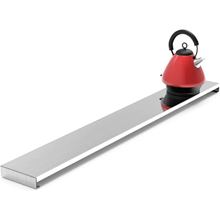 Stainless Steel Exhaust Vent Cover Gas Stove Cover Seasoning Rack Oil Splash Guard 64x10x2.5cm - Cooktop Parts by buy2fix | Online Shopping UK | buy2fix