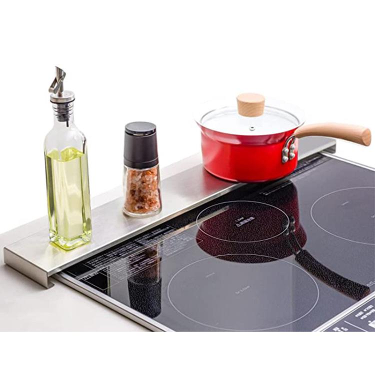 Stainless Steel Exhaust Vent Cover Gas Stove Cover Seasoning Rack Oil Splash Guard Retractable 43.5-80cm - Cooktop Parts by buy2fix | Online Shopping UK | buy2fix
