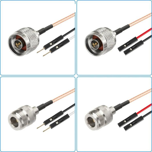 N Female To Dual DuPont Female RG316 RF Test Extension Adapter Cable(1m) - Connectors by buy2fix | Online Shopping UK | buy2fix