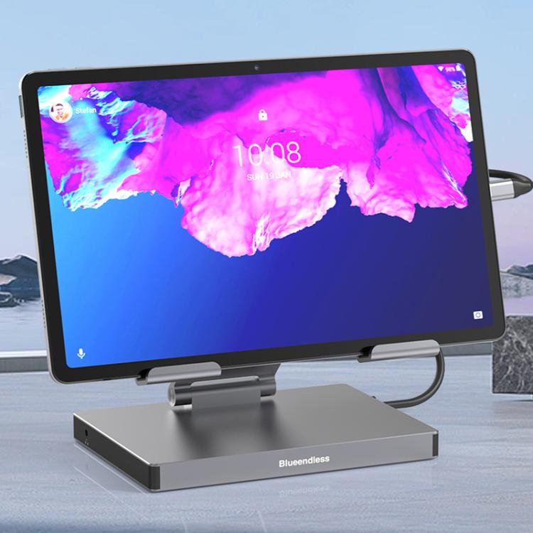 Blueendless 4K/60Hz Multifunctional Docking Station Tablet Holder, Spec: 10-in-1 Rotating - Desktop Holder by Blueendless | Online Shopping UK | buy2fix
