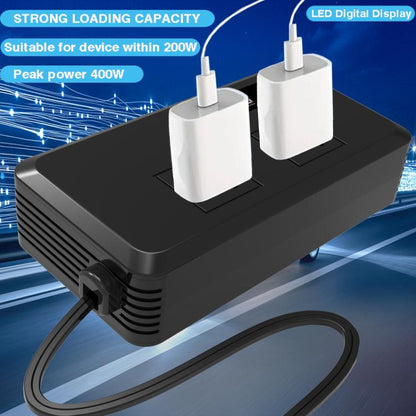 Gurxun Dual Digital Display Car Inverter With 2 USB+2 Type-C Ports US Plug 110V - Modified Square Wave by Gurxun | Online Shopping UK | buy2fix