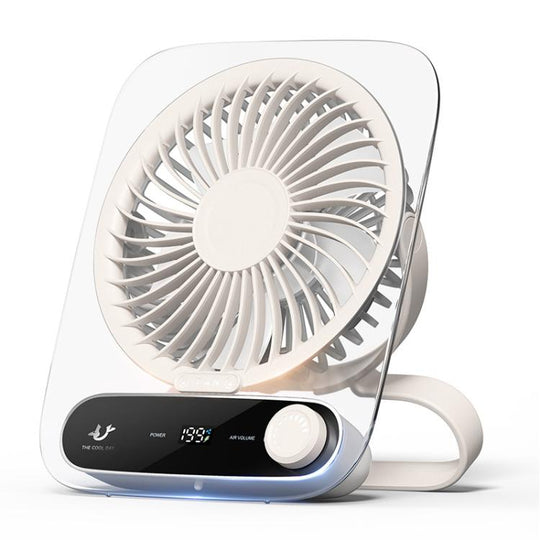 199-speed Desktop wall-mounted Fan With Handle & Light Built-in Aromatherapy Cotton(Clear White)