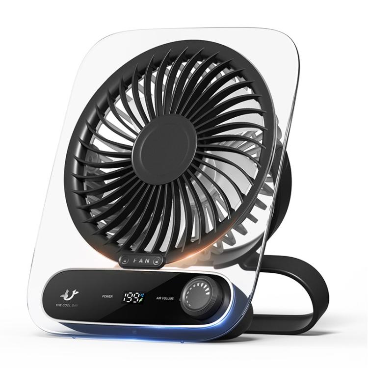 199-speed Desktop wall-mounted Fan With Handle & Light Built-in  Aromatherapy Cotton(Clear Black) - Electric Fans by buy2fix | Online Shopping UK | buy2fix