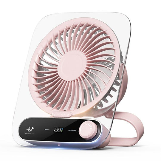 199-speed Desktop wall-mounted Fan With Handle & Light Built-in Aromatherapy Cotton(Clear Pink)