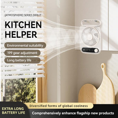 199-speed Desktop wall-mounted Fan With Handle & Light Built-in Aromatherapy Cotton(Clear White) - Electric Fans by buy2fix | Online Shopping UK | buy2fix