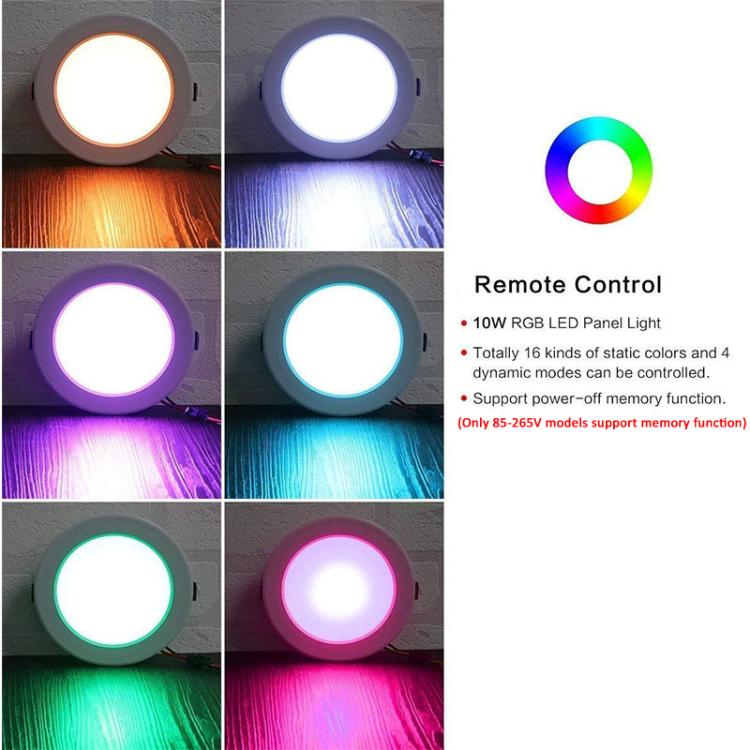 10W 220V  RGB+White Light Ceiling Lamp Round Recessed Dimmable Ceiling Light With Remote Controller - Novelty Lighting by buy2fix | Online Shopping UK | buy2fix