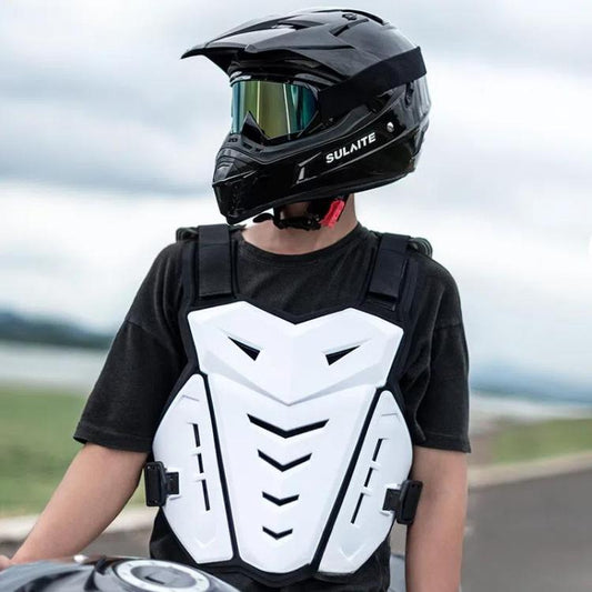 SULAITE Motocross Armor Vest Motorcycle Rider Chest Protection Equipment Racing Anti-Fall Armor Protector, Size: Uniform(White) - Protective Gear by SULAITE | Online Shopping UK | buy2fix