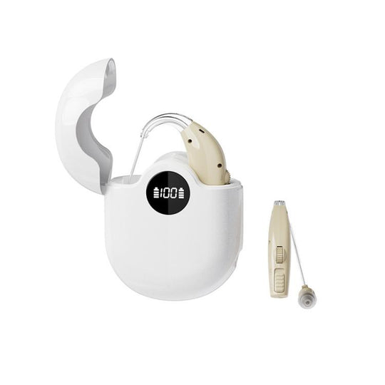 Noise-Cancelling Hearing Aid For Seniors With Digital Display And Charging Box(Skin Color)