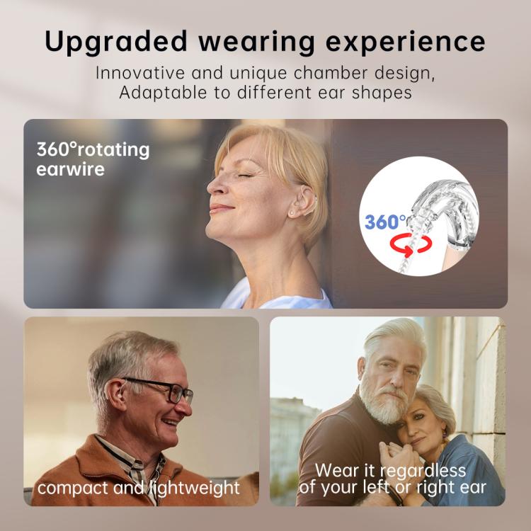 Noise-Cancelling Hearing Aid For Seniors With Digital Display And Charging Box(Blue) - Hearing Aids by buy2fix | Online Shopping UK | buy2fix