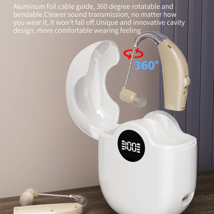 Noise-Cancelling Hearing Aid For Seniors With Digital Display And Charging Box(Blue) - Hearing Aids by buy2fix | Online Shopping UK | buy2fix